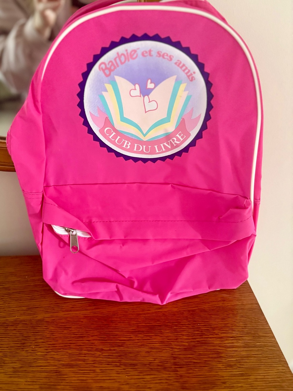 Barbie Hot Pink Backpack with Multicolor Club Emblem